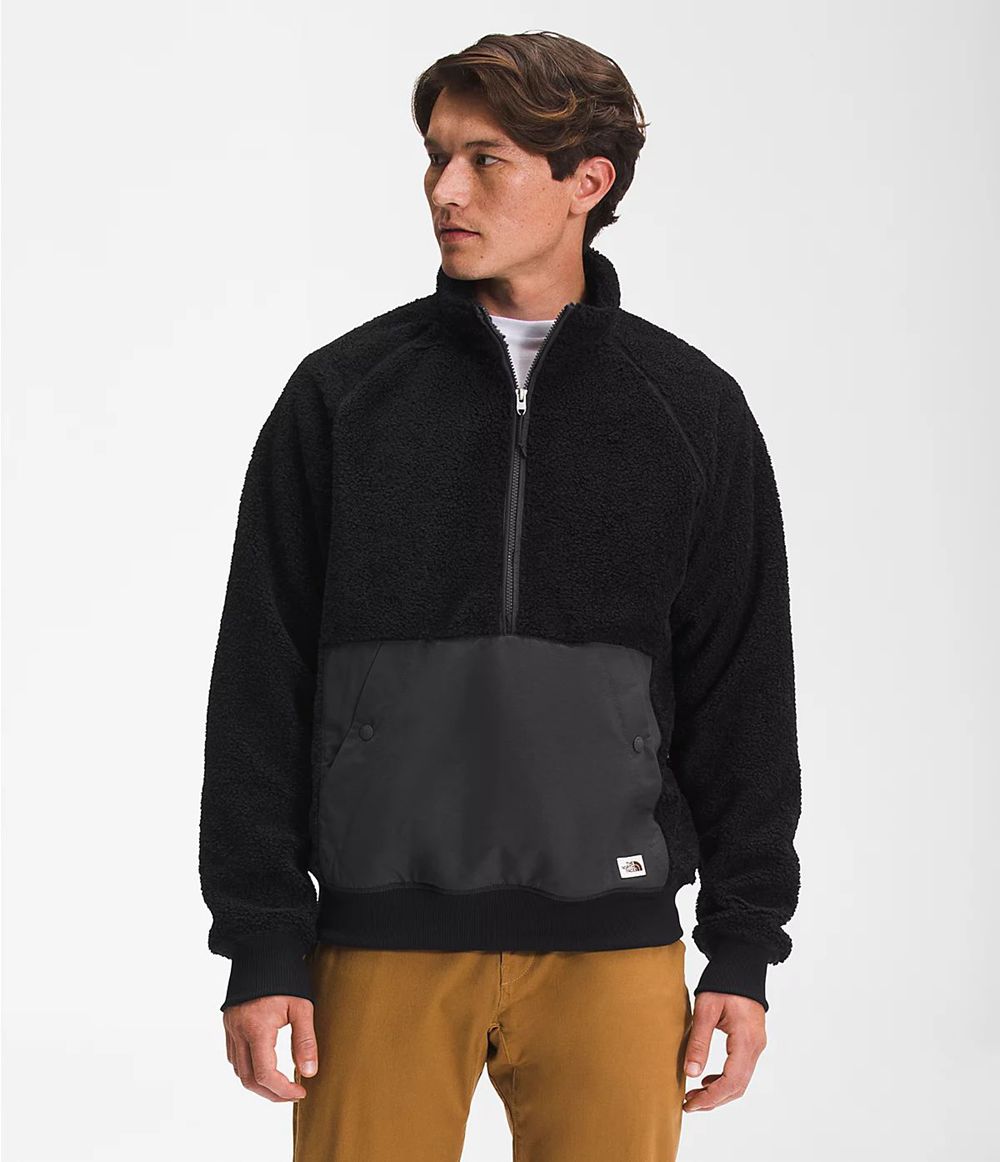 The North Face Ridge Fleece 1/4 Zip Sweatshirt Herren - Schwarz CH-719JUFG